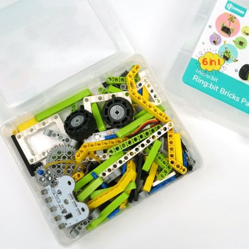 Ring:bit Bricks Pack box open showing all included components