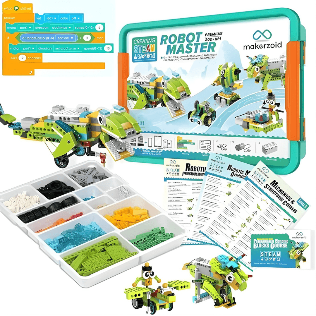 Makerzoid Robot Master Premium box contents laid out