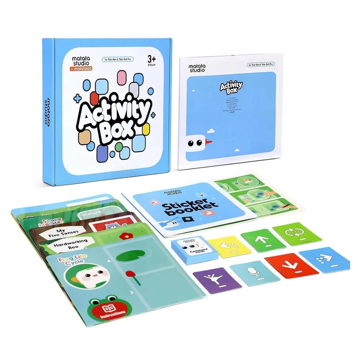 Contents of the MatataStudio Activity Box laid out