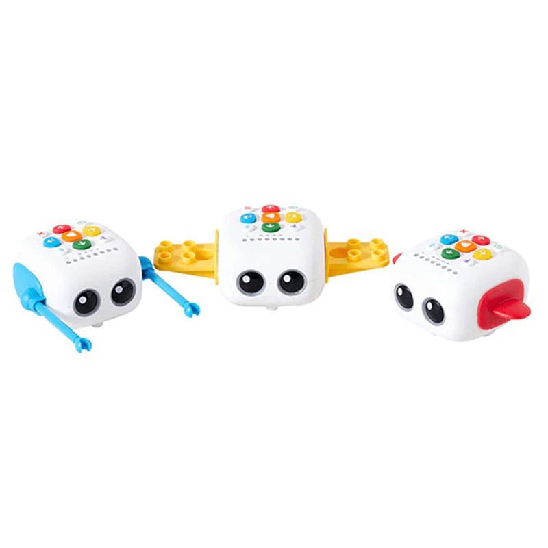 Tale-Bot Pro robot with different accessory attachments showing customization options