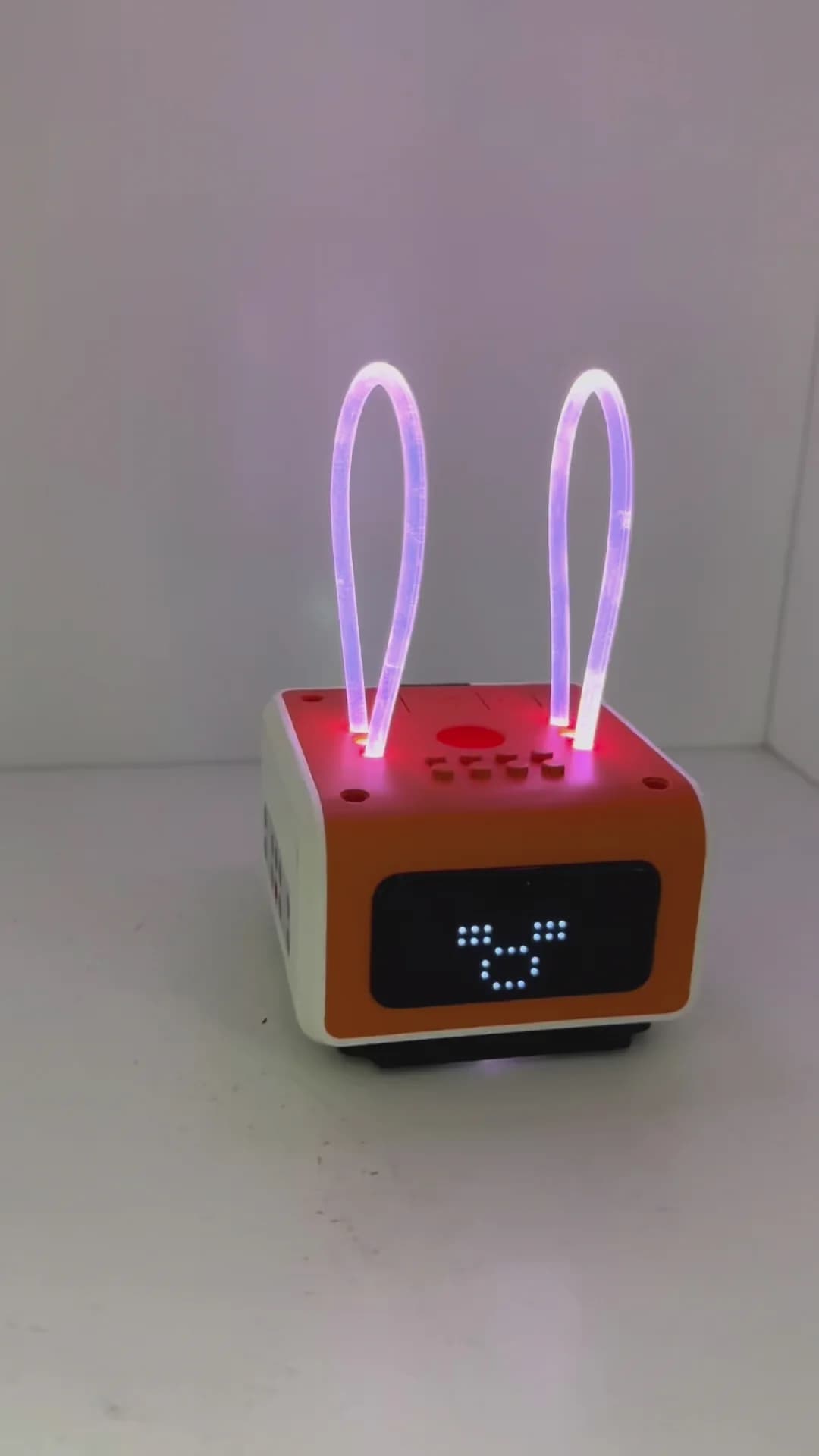 VinciBot with bunny ears attachment and LED lights