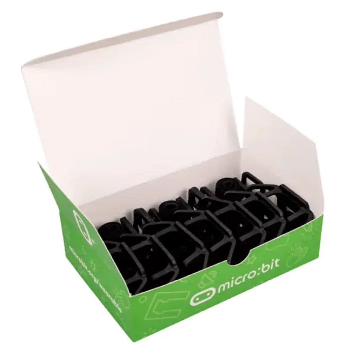 BBC micro:bit Wearable x 10 box contents laid out