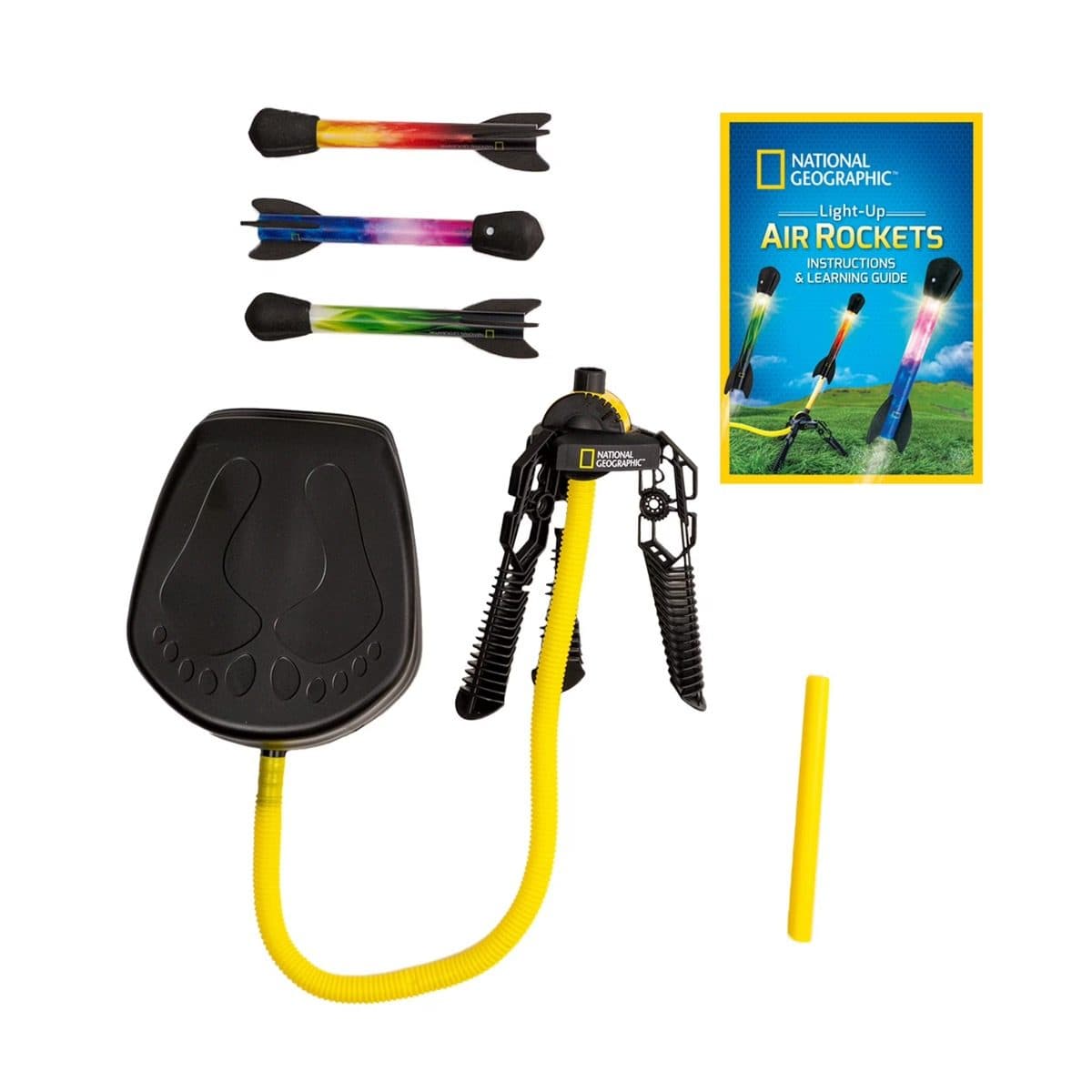 National Geographic Light-Up Air Rockets kit contents laid out
