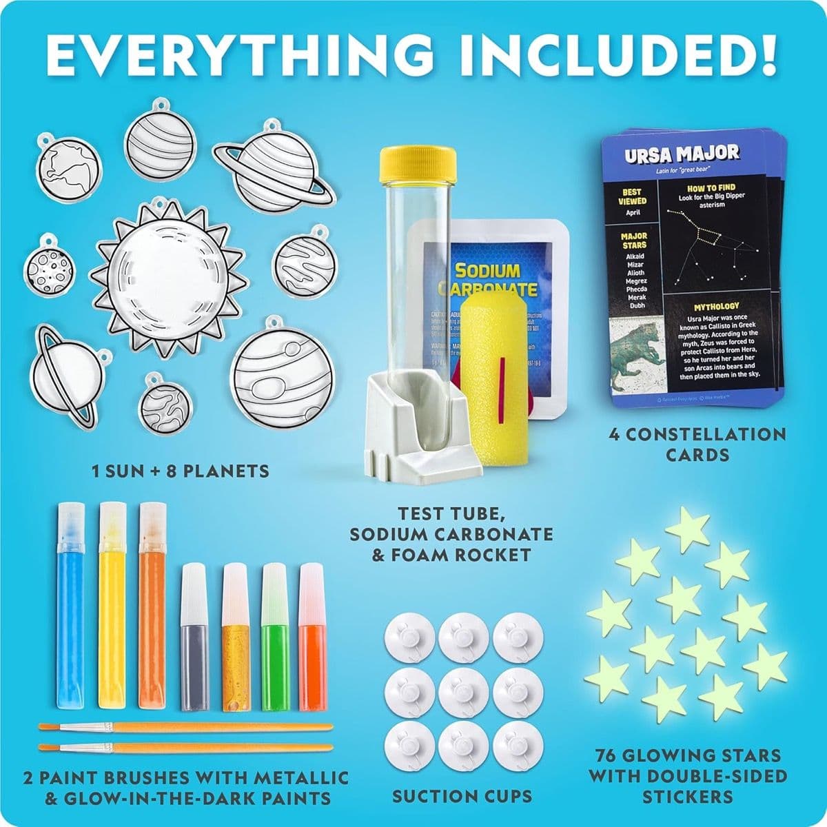 National Geographic Mega Space Activity Kit contents laid out