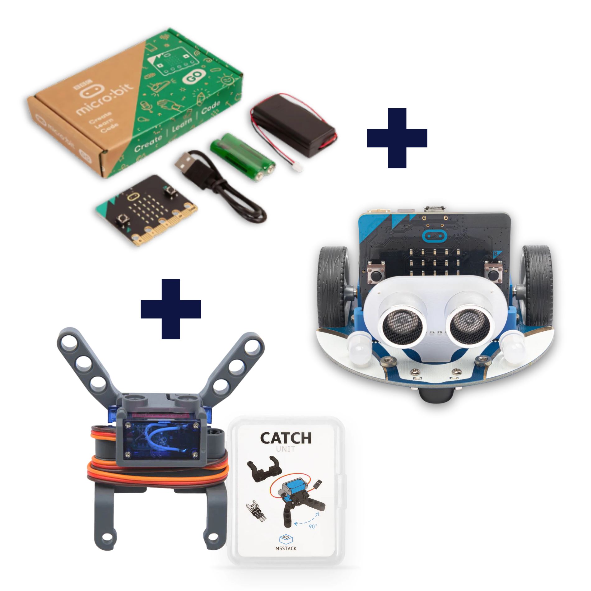 BBC micro:bit Go + ELECFREAKS Smart Cutebot + ELECFREAKS Mechanical Catch